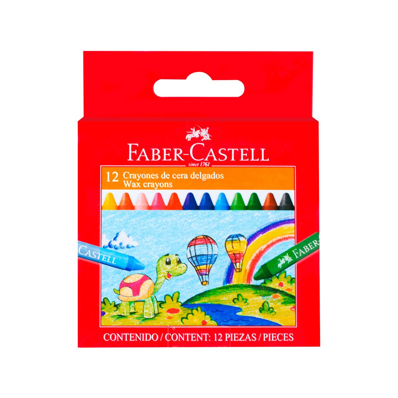 Faber-Castell - Crayones de cera delgados estuche x12