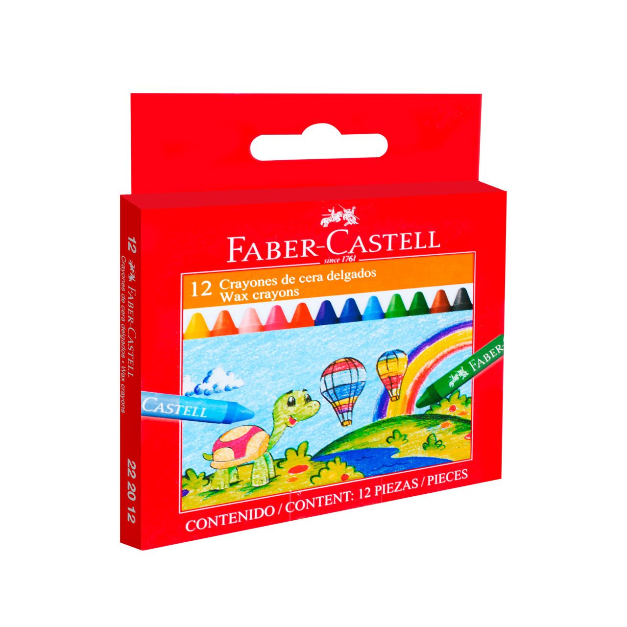 Faber-Castell - Crayones de cera delgados estuche x12