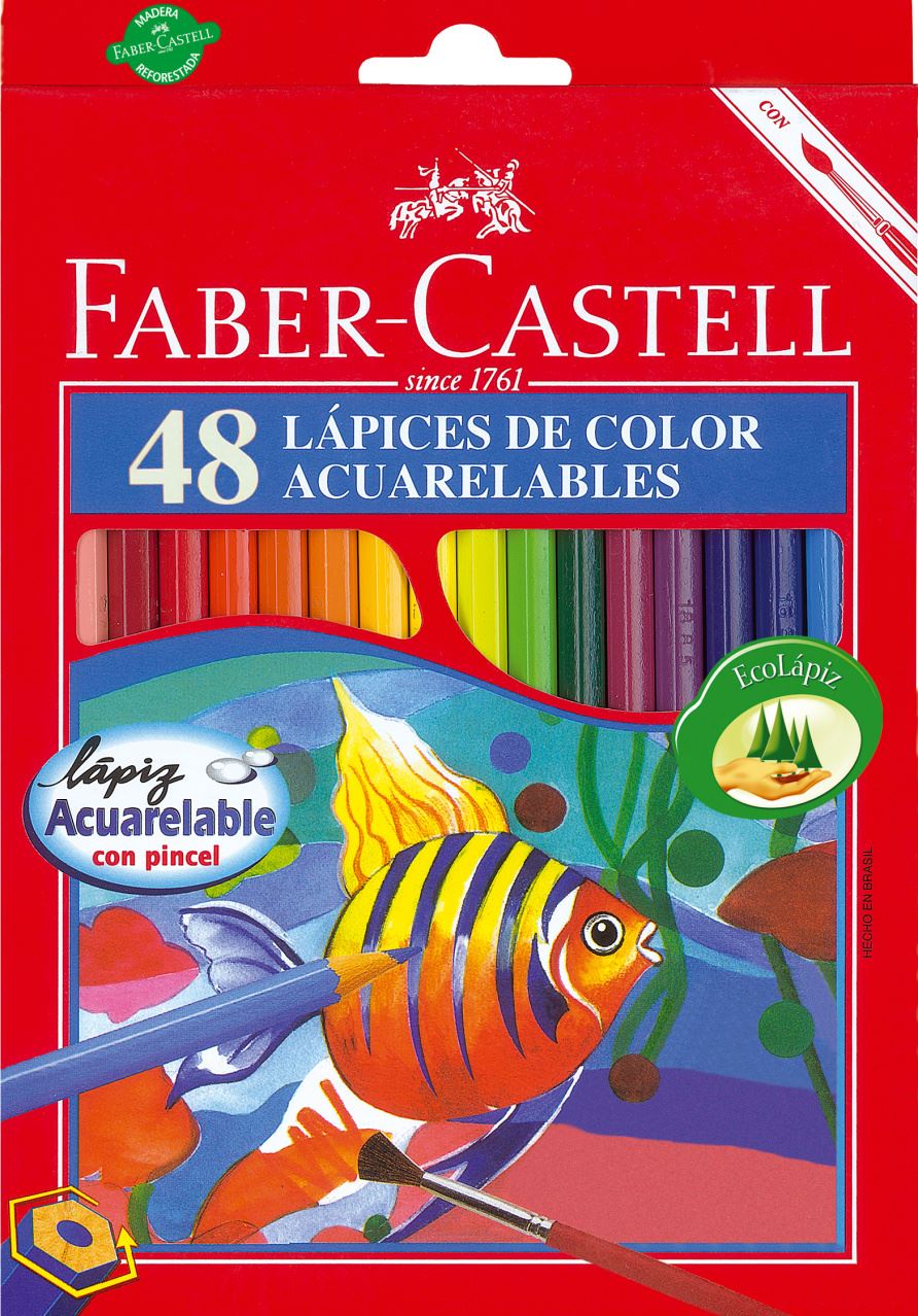 Faber-Castell - Ecolápiz acuarel 120248GP estuche x48 c/sac