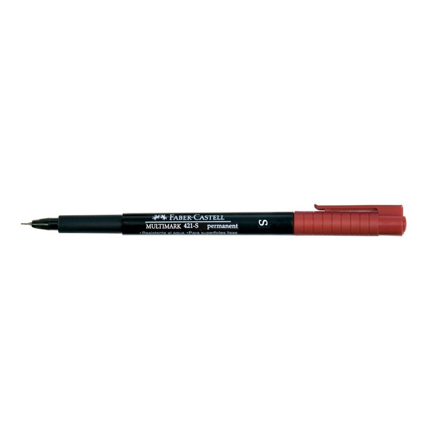Faber-Castell - Marcador permanente Multimark 421-S rojo