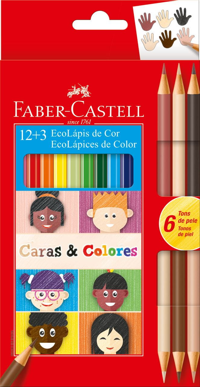 Faber-Castell - Ecolápices de color caras&colores x 12
