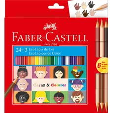 Faber-Castell - 24 EcoLápices de color + 3 EcoLáp. bicolor Caras y Colores