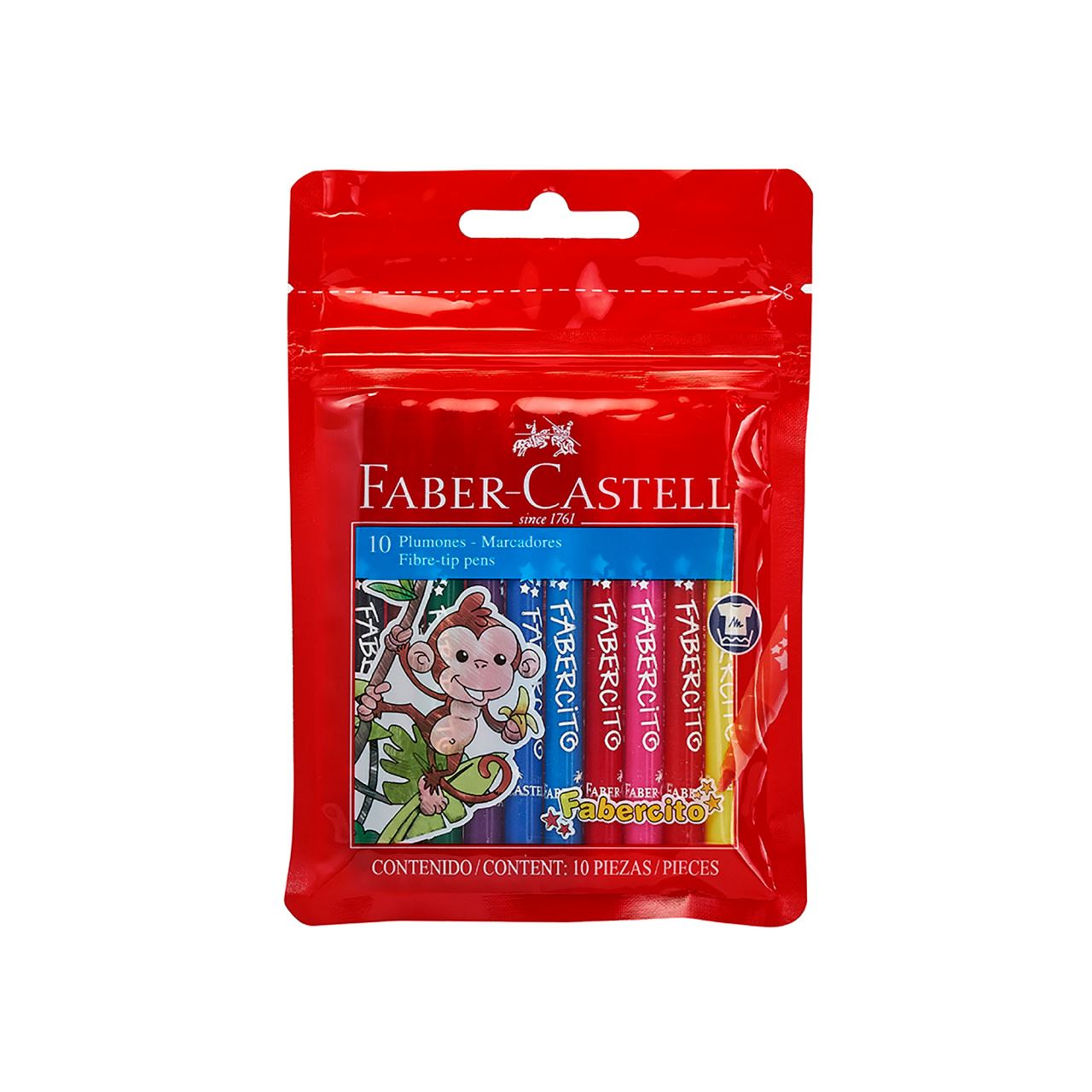 Faber-Castell - Plumones Fabercito estuche zip x 10