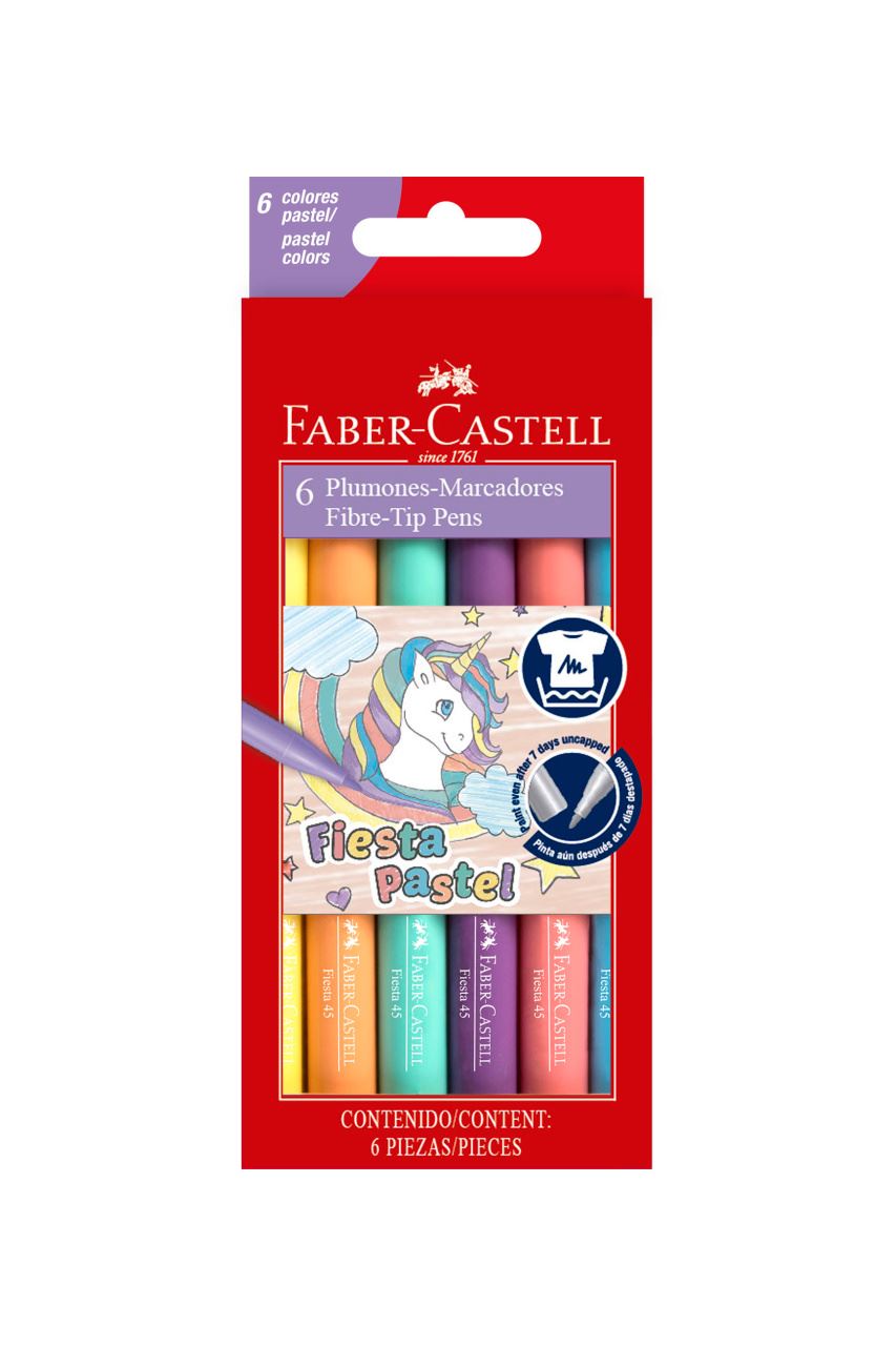 Faber-Castell - Marcador FIESTA 45 Pastel x 6