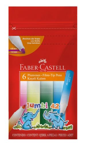 Faber-Castell - Plumón Jumbi 42 Neon x 6