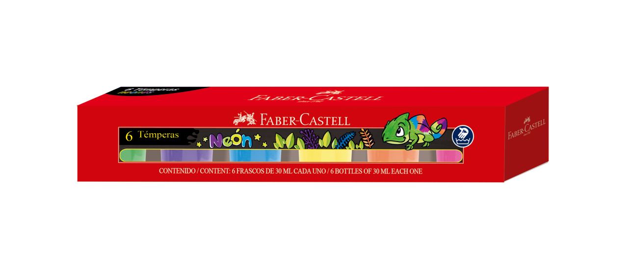 Faber-Castell - Témpera neón estuche 6 colores x30ml