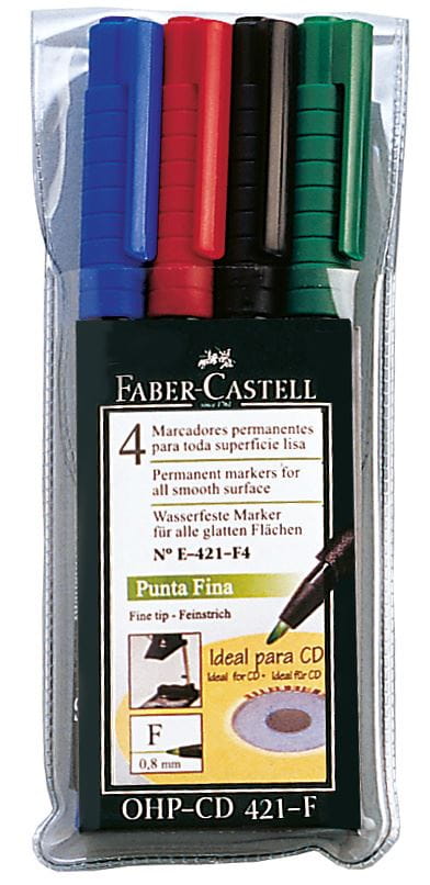 Faber-Castell - Marcador Multimark 421-F estuche x4