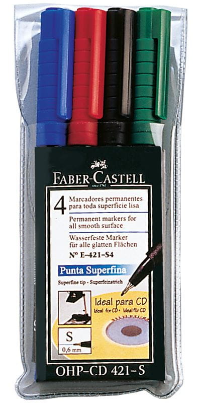 Faber-Castell - Marcador Multimark 421-S estuche x4