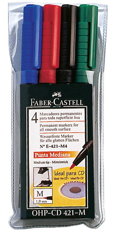 Faber-Castell - Marcador Multimark 421-M estuche x4