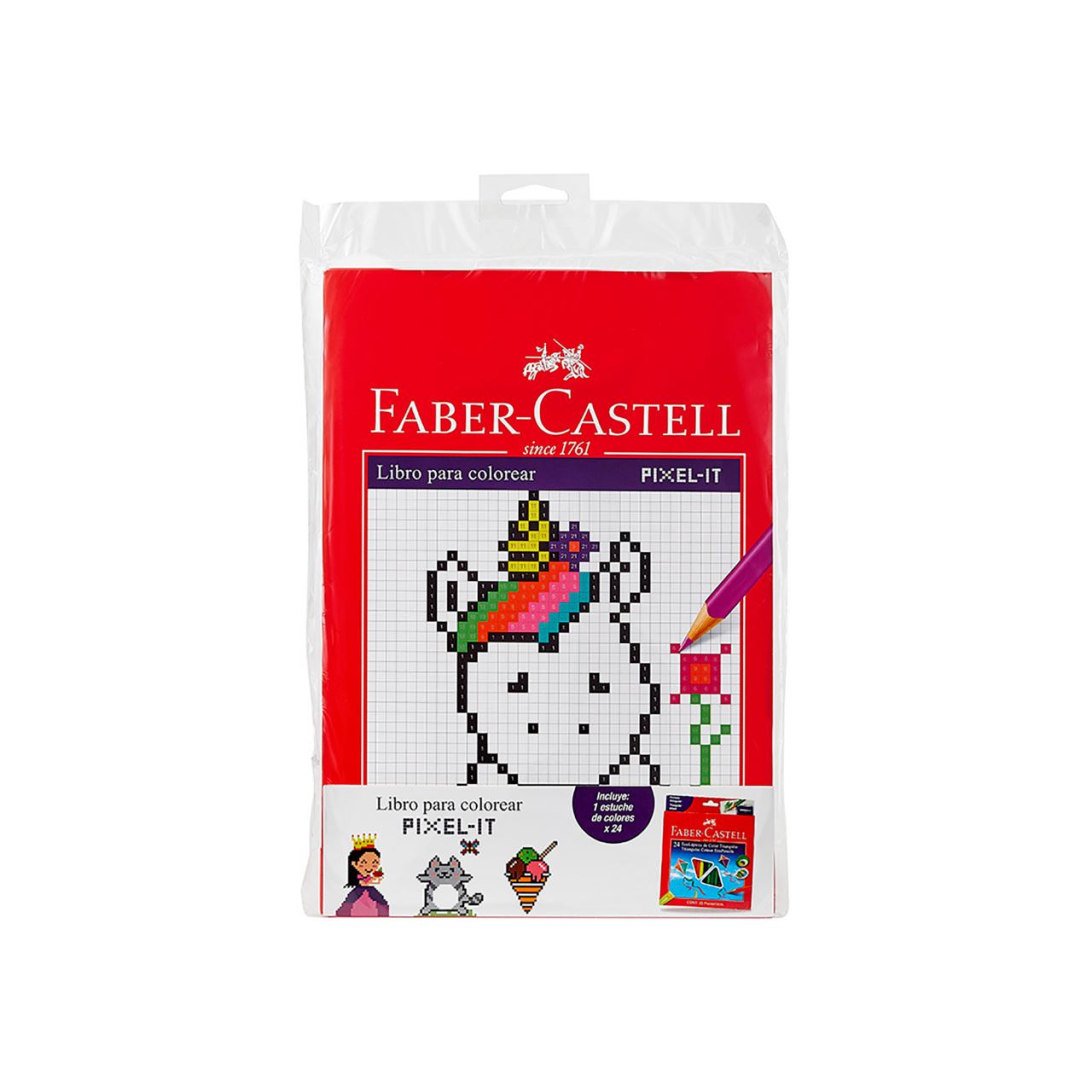 Faber-Castell - Libro p/color Pixel-it niñas+est.col.x24