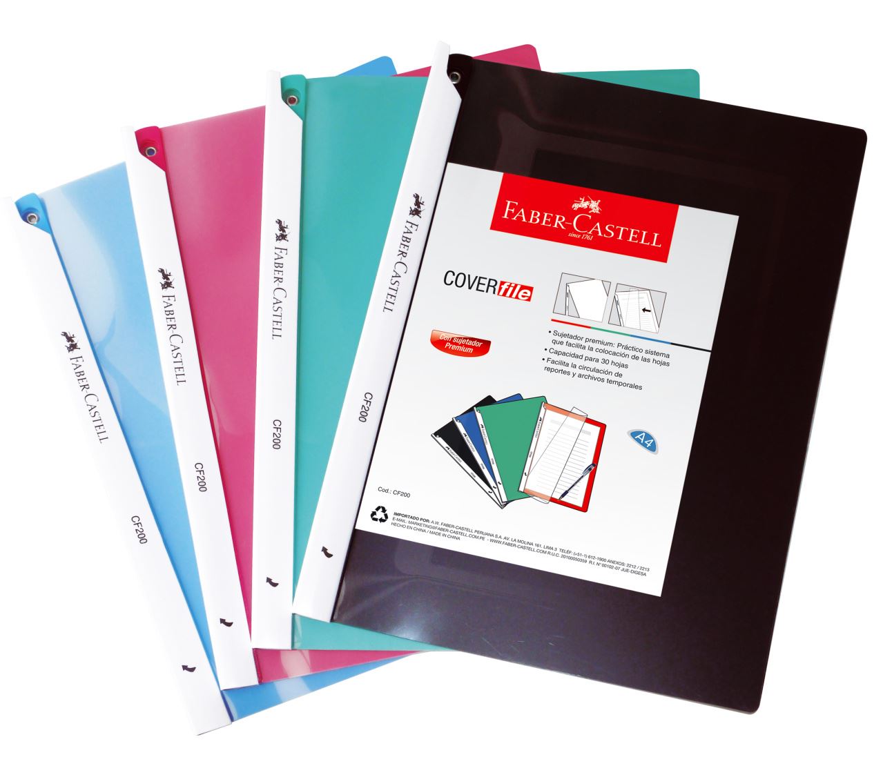 Faber-Castell - Sujetador de documentos Cover file rojo