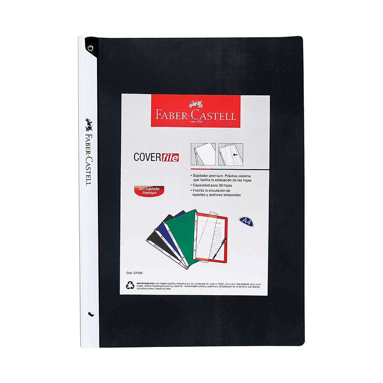 Faber-Castell - Sujetador de docuemtnos Cover file negro