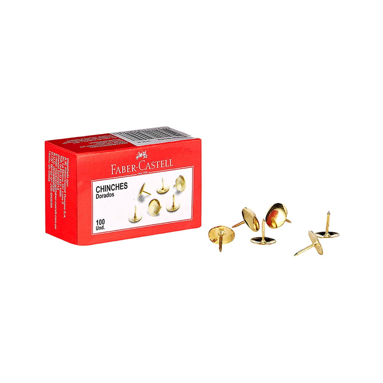 Faber-Castell - Chinche OPP-101 dorado cajita x100