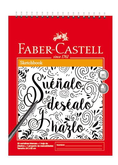 Faber-Castell - Sketch book espiralado Letras x25 hojas
