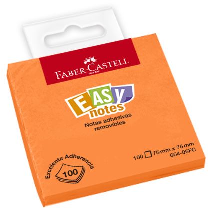 Faber-Castell - Nota adhesiva 100 hoja anaranjado 75x75 mm
