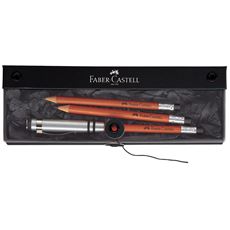 Faber-Castell - Juego regalo Lápiz Perfecto,B, marrón rojizo, 3 piezas
