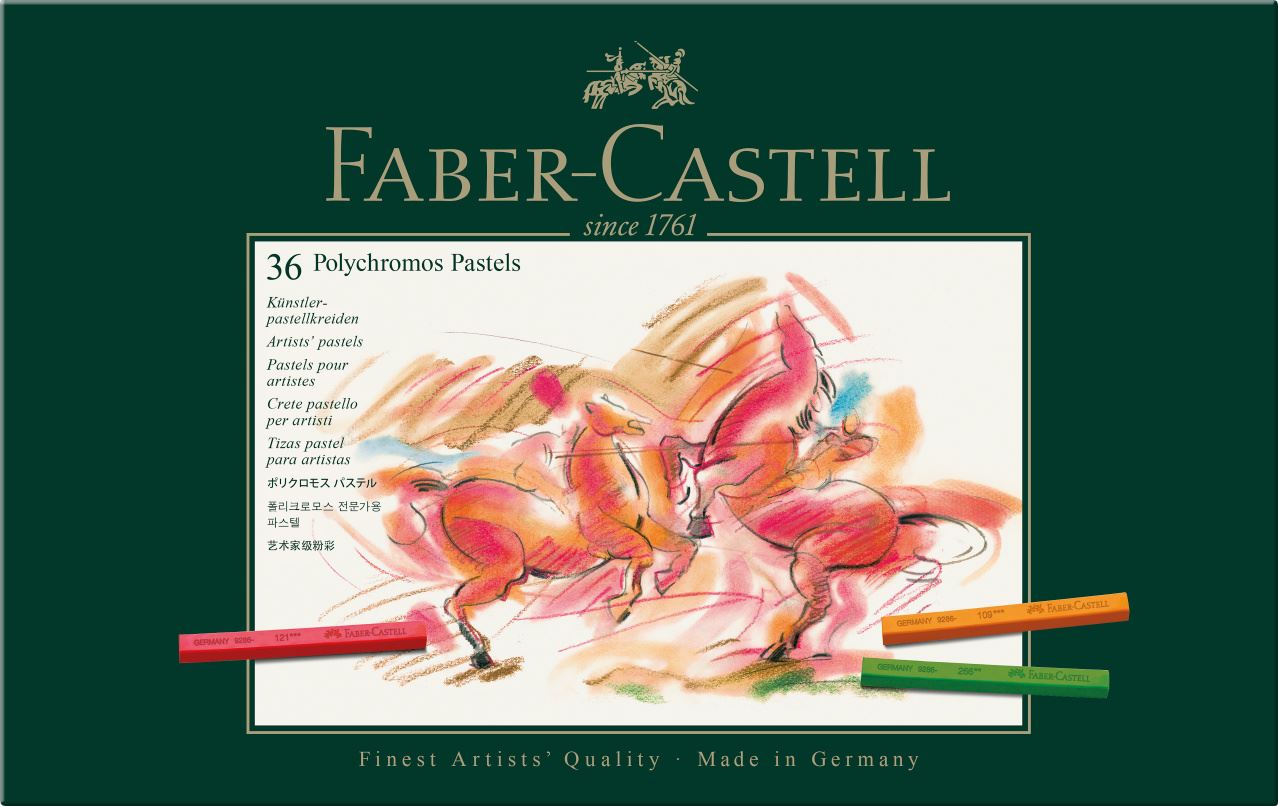 Faber-Castell - Estuche de cartón con 36 tizas pastel Polychromos