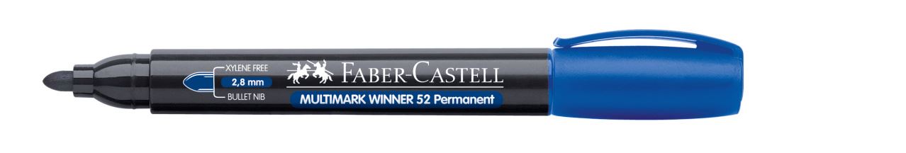 Faber-Castell - Marcador perm. Multimark Winner 52, punta redonda, azul
