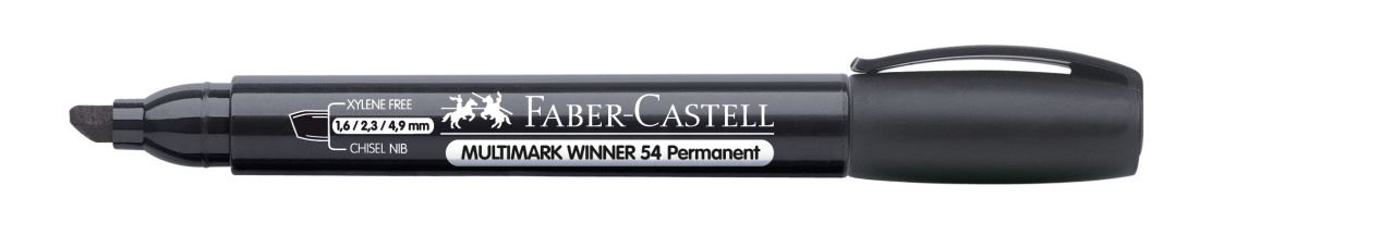Faber-Castell - Marcador permanente punta biselada Multimark Winner 54 negro