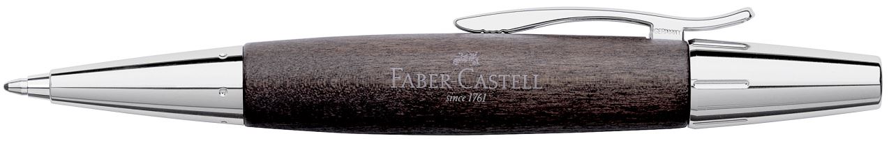 Faber-Castell - Bolígrafo e-motion madera de peral, B, negro